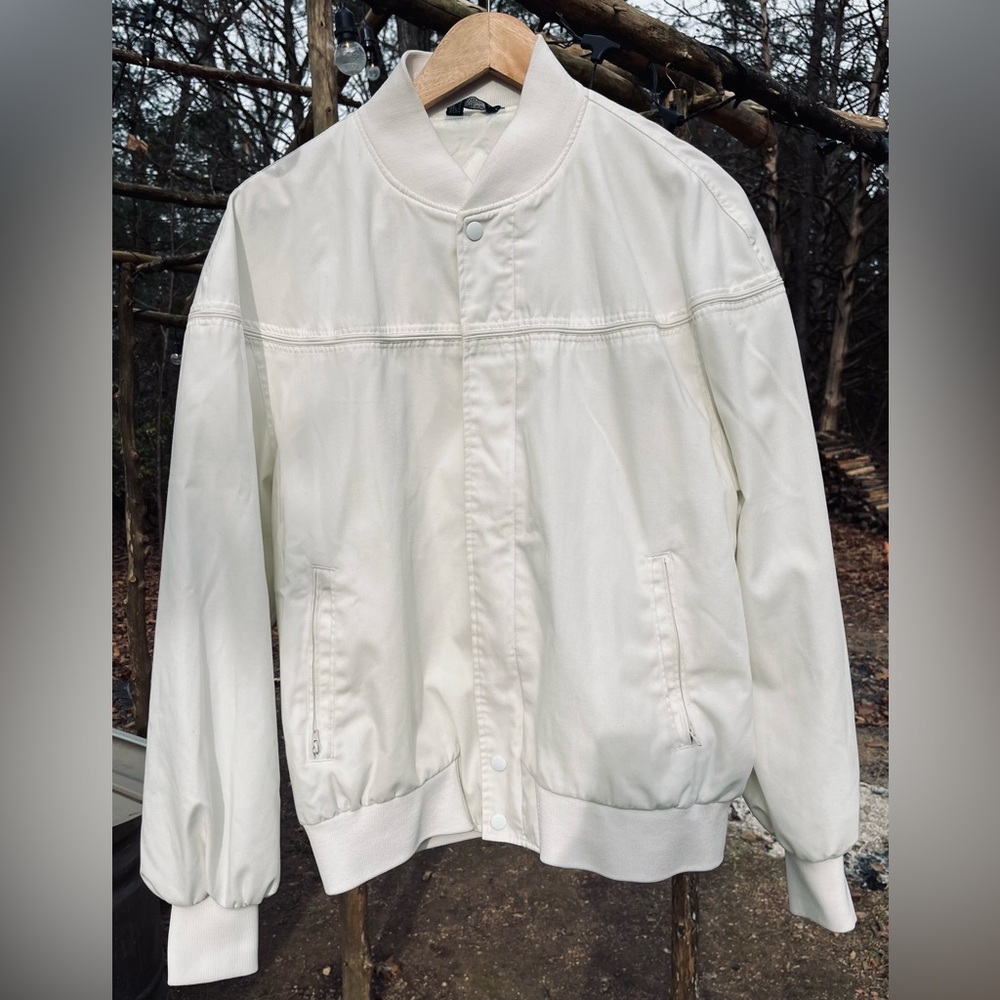 Knights Bridge For Men Vintage White Bomber Jacket
